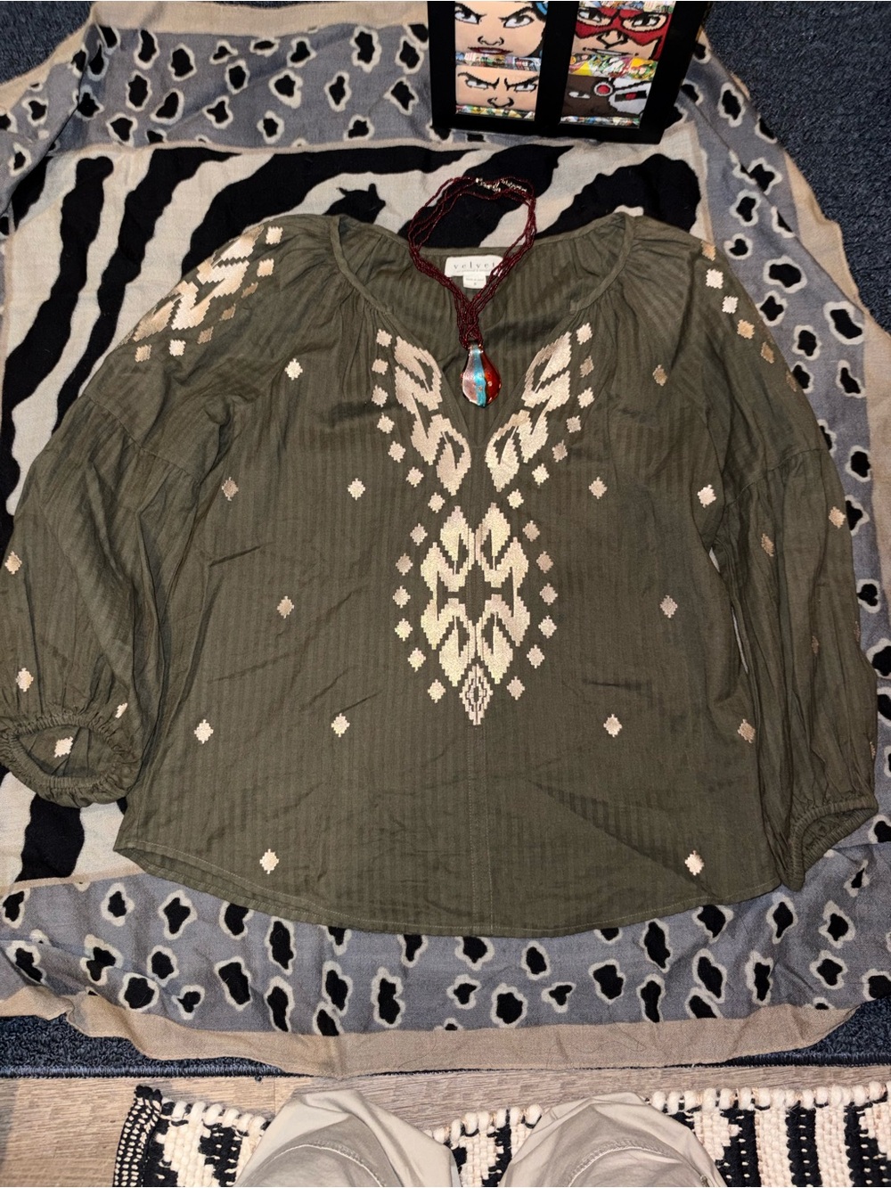 Velvet boho top